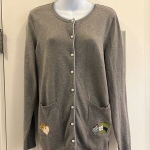 DISNEY Embroidered Gray Cardigan